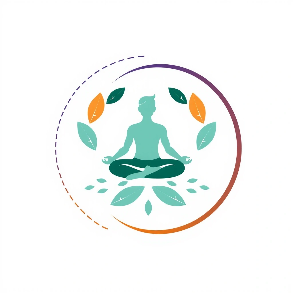 Icono de persona meditando en la naturaleza