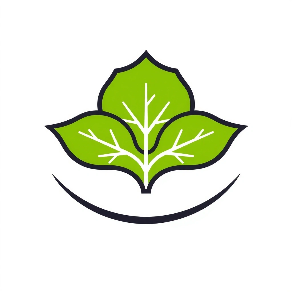 Icono de hoja verde estilizada